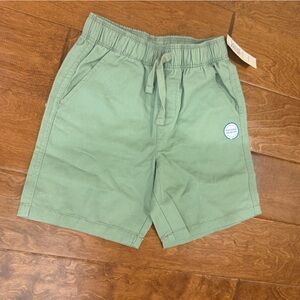 NWT Size 7 Garanimals Green solid Woven Shorts with drawcord
